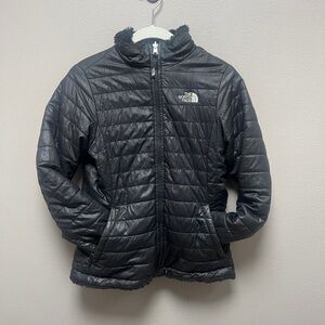 The North Face Girls Reversible Mossbud Jacket black Size Large XL/ women’s XS